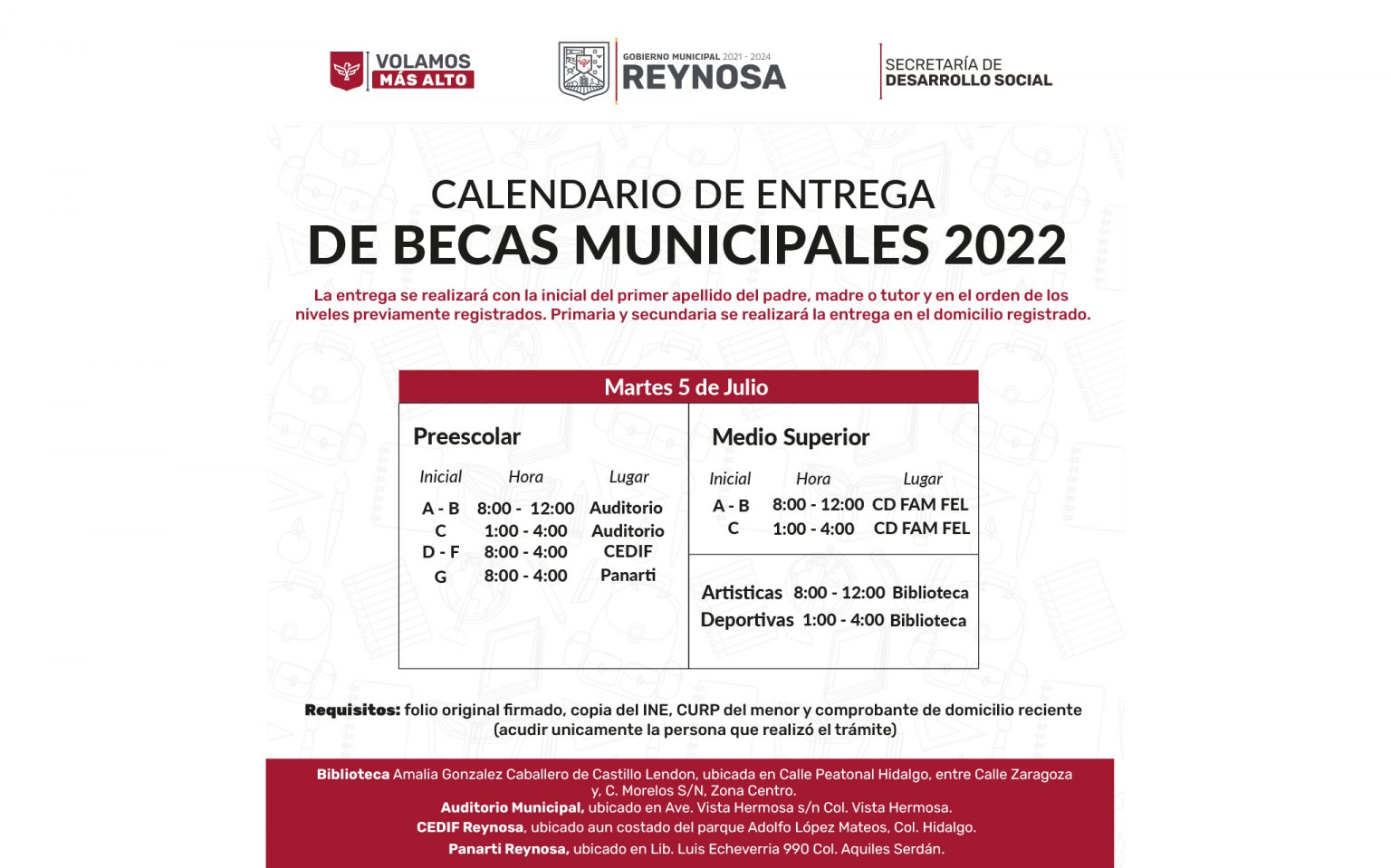 Entrega Gobierno de Reynosa becas municipales Administración