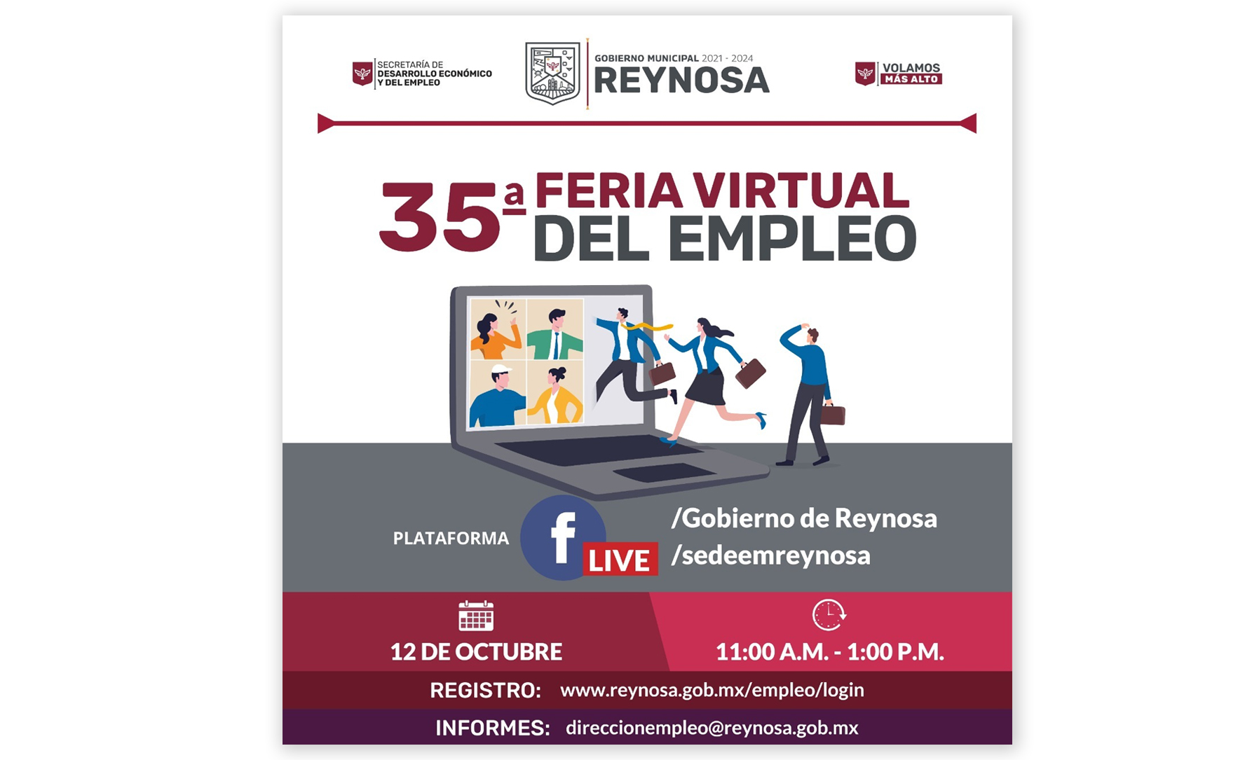 Continúan Ferias de Empleo virtuales de la SEDEEM Reynosa