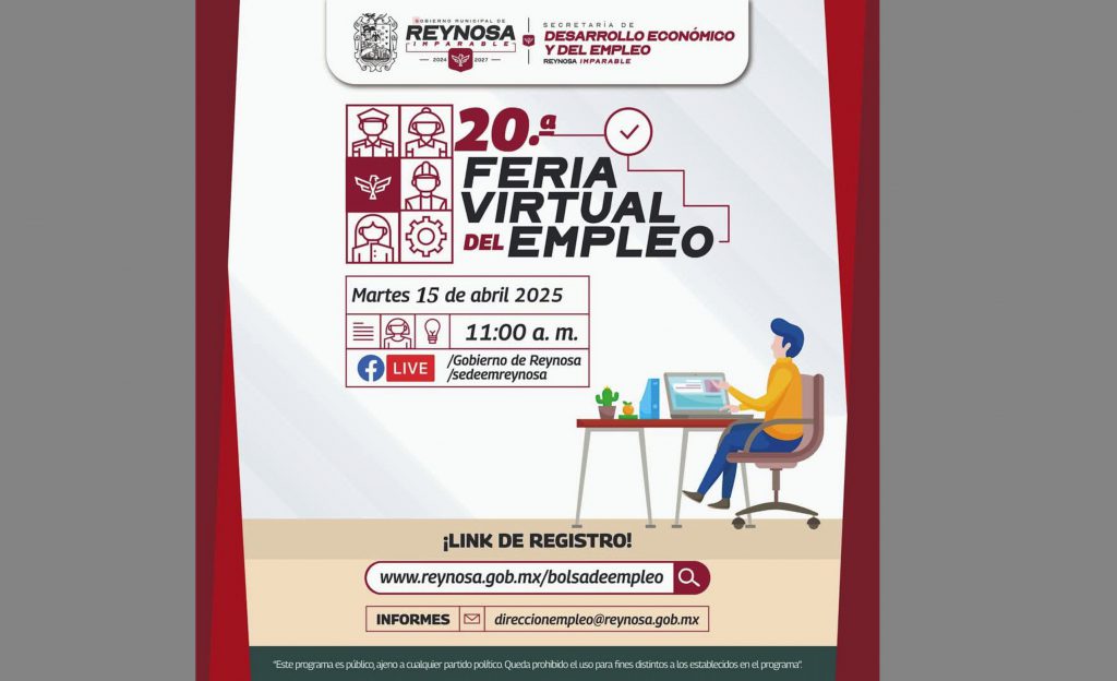 Ofrecen trabajo hoy en Feria Virtual de Empleo en Reynosa ...